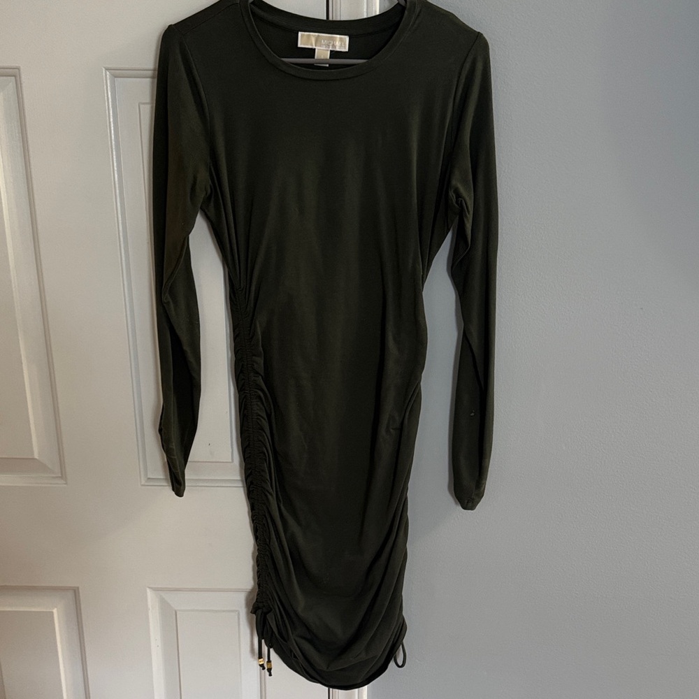 Michael Kors Dark Green Long Sleeve Dress